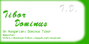 tibor dominus business card